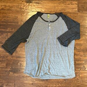 Alternative Apparel Raglan Henley Baseball Tee